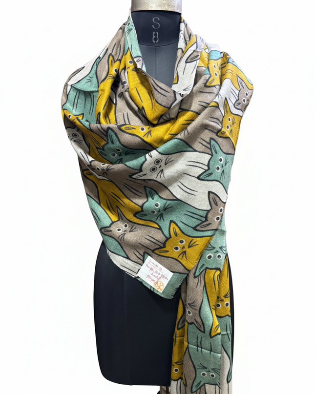 Foulard Spatarella in Cashmere Fantasia Multicolore GATTI CAT 4 Spatarella 
