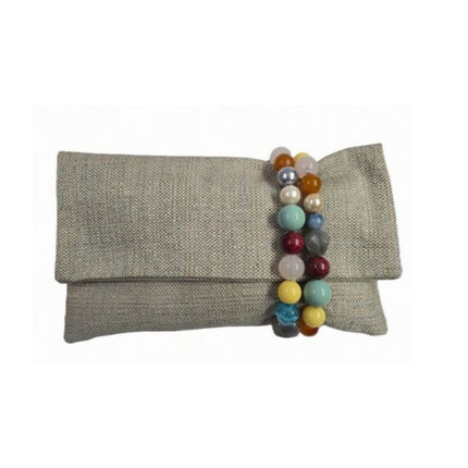 Pochette Donna Mario Spatarella Clutch in Tessuto con Pietre Multicolor GIMMY 2POCHETTE CLUTCH Spatarella 