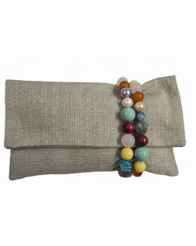 Pochette Donna Mario Spatarella Clutch in Tessuto con Pietre Multicolor GIMMY 2POCHETTE CLUTCH Spatarella 