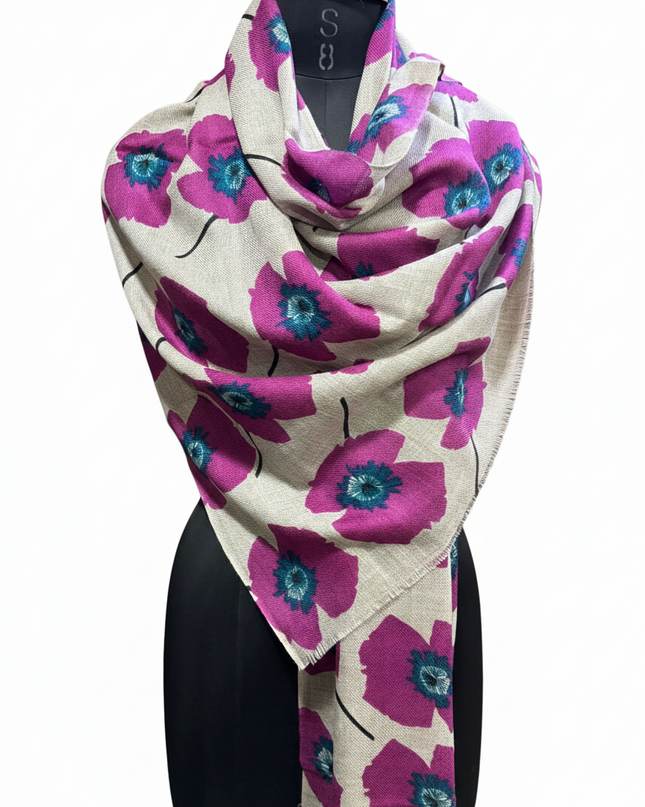 Foulard Spatarella in Cashmere Fantasia Multicolore PAPAVERI PAPAVERI 5 Spatarella 