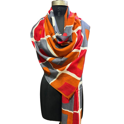 Foulard Spatarella in Cashmere Fantasia Multicolore QUADRATI QUADRATI 1 Spatarella 