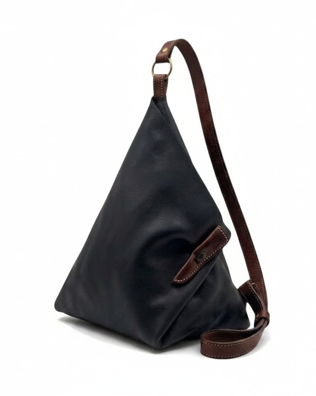 Spatarella Borsa Sacca a Tracolla in Pelle Nera SPOKE LEATHER BLACK Spatarella 
