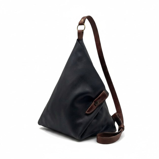 Spatarella Borsa Sacca a Tracolla in Pelle Nera SPOKE LEATHER BLACK Spatarella 