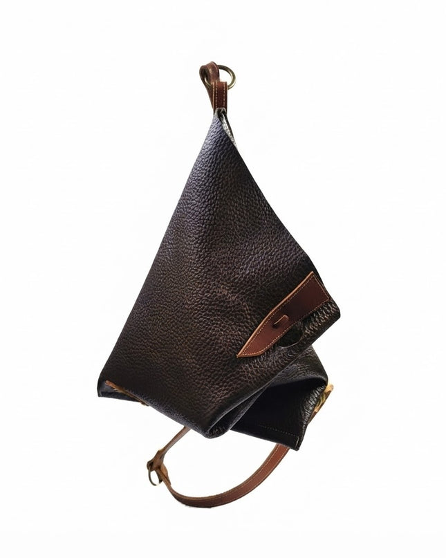 Spatarella Borsa Sacca con Tracolla in Pelle Marrone SPOKE BOLLA MORO Spatarella 