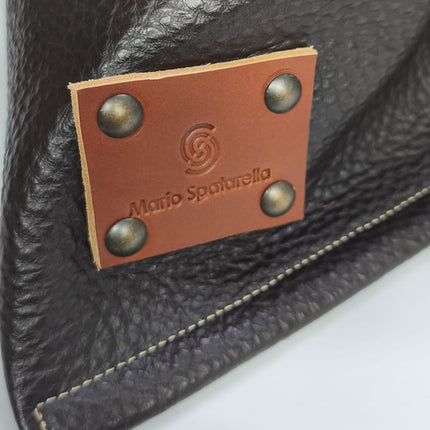 Spatarella Borsa Sacca con Tracolla in Pelle Marrone SPOKE BOTTALATO MORO Spatarella 