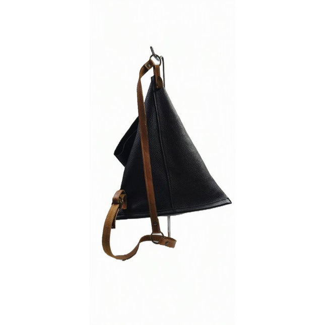 Spatarella Borsa Sacca con Tracolla in Pelle Nero SPOKE BOTTALATO NERO Spatarella 