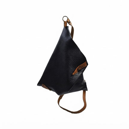 Spatarella Borsa Sacca con Tracolla in Pelle Nero SPOKE BOLLA NERO Spatarella 