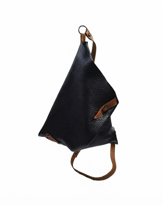 Spatarella Borsa Sacca con Tracolla in Pelle Nero SPOKE BOLLA NERO Spatarella 