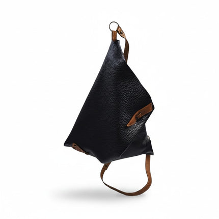 Spatarella Borsa Sacca con Tracolla in Pelle Nero SPOKE BOTTALATO NERO Spatarella 