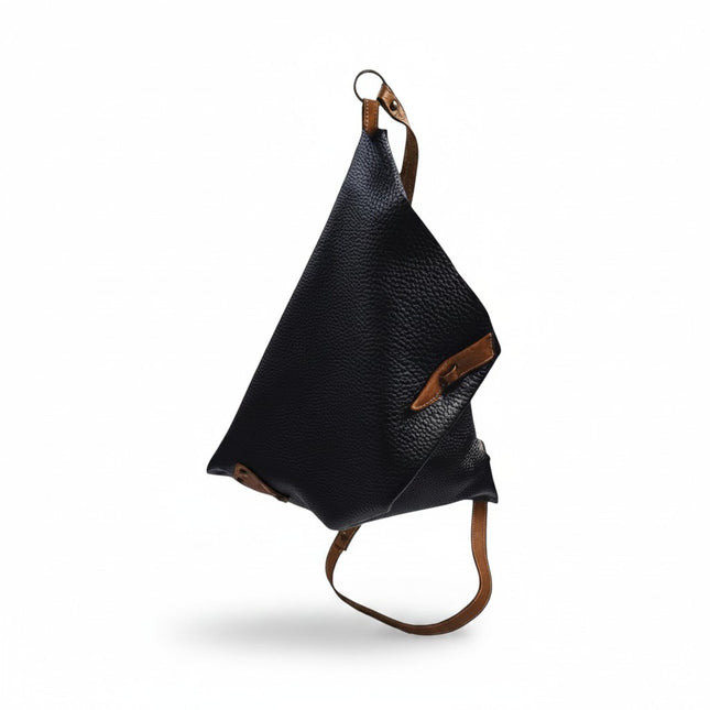 Spatarella Borsa Sacca con Tracolla in Pelle Nero SPOKE BOTTALATO NERO Spatarella 