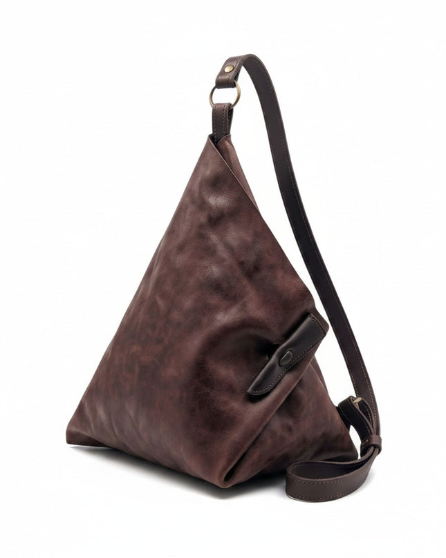 Spatarella Borsa Sacca a Tracolla in Pelle Marrone SPOKE LEATHER COGNAC Spatarella 