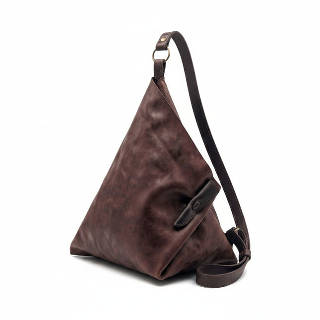 Spatarella Borsa Sacca a Tracolla in Pelle Marrone SPOKE LEATHER COGNAC Spatarella 