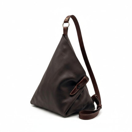 Spatarella Borsa Sacca a Tracolla in Pelle Marrone SPOKE LEATHER DK BROWN Spatarella 