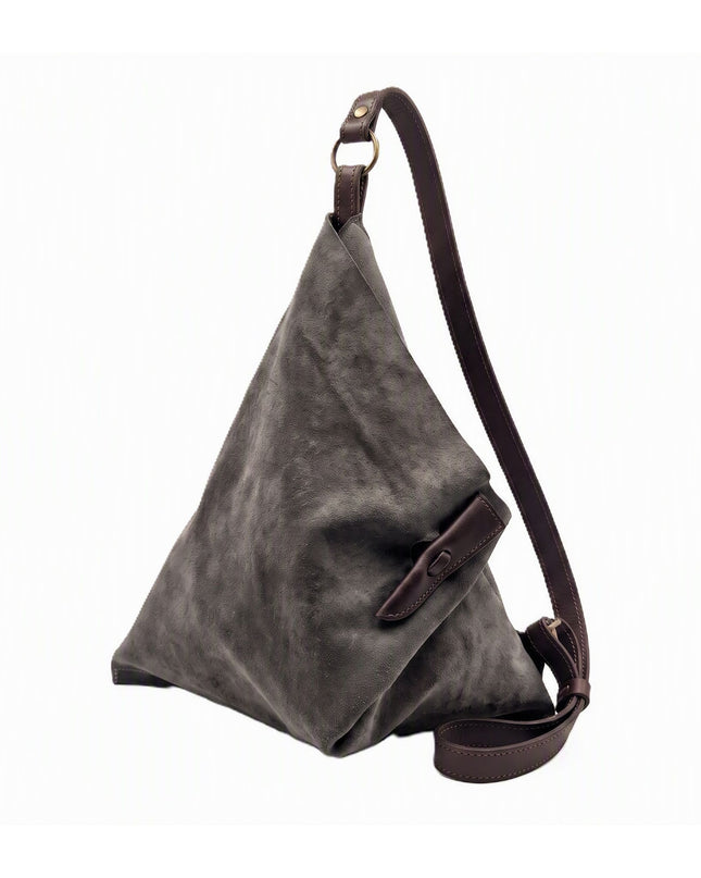 Spatarella Borsa Sacca a Tracolla in Camoscio Sabbia SPOKE FOCA Spatarella 