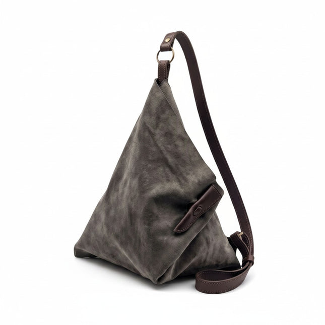 Spatarella Borsa Sacca a Tracolla in Camoscio Sabbia SPOKE SUEDE FOCA Spatarella 