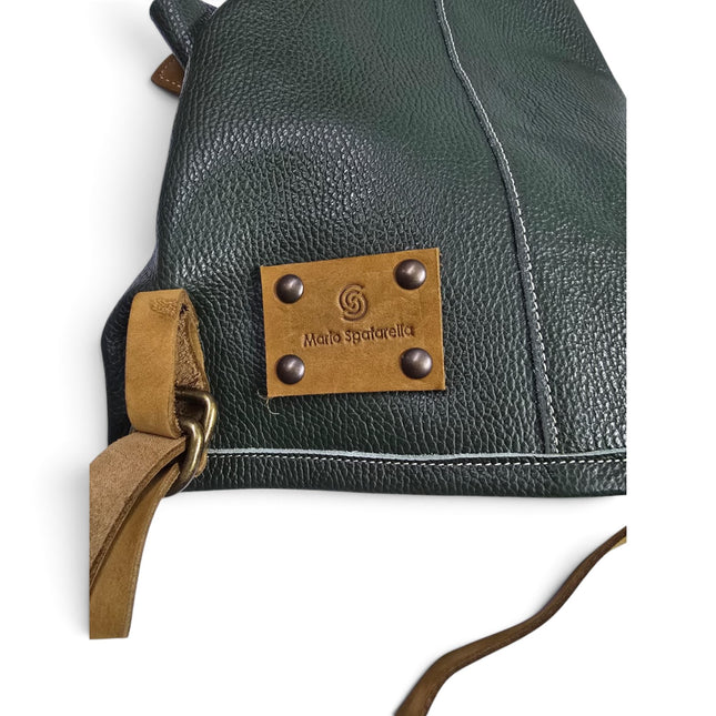 Spatarella Borsa Sacca con Tracolla in Pelle Verde | Mario Spatarella SPOKE GREEN 2 Spatarella 