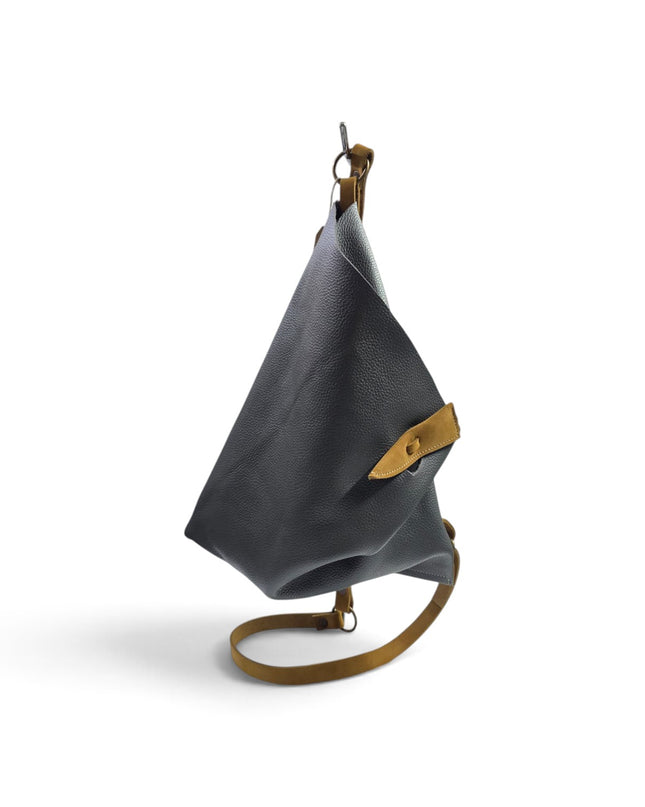 Spatarella Borsa Sacca con Tracolla in Pelle Grigia | Mario Spatarella SPOKE GREY 2 Spatarella 
