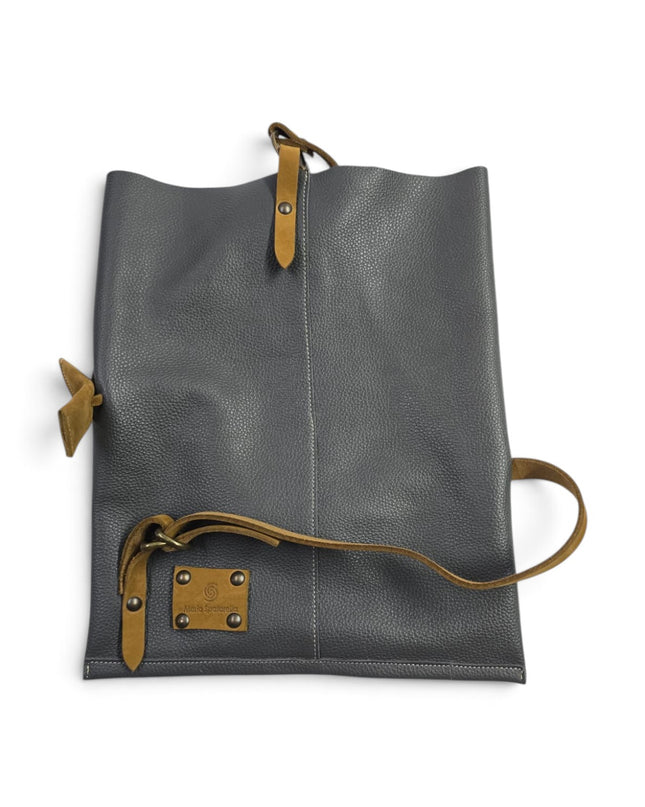 Spatarella Borsa Sacca con Tracolla in Pelle Grigia | Mario Spatarella SPOKE GREY 2 Spatarella 