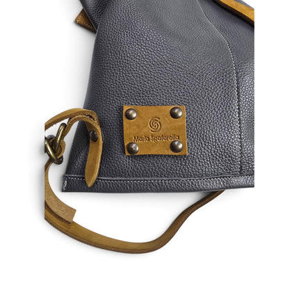Spatarella Borsa Sacca con Tracolla in Pelle Grigia | Mario Spatarella SPOKE GREY 2 Spatarella 