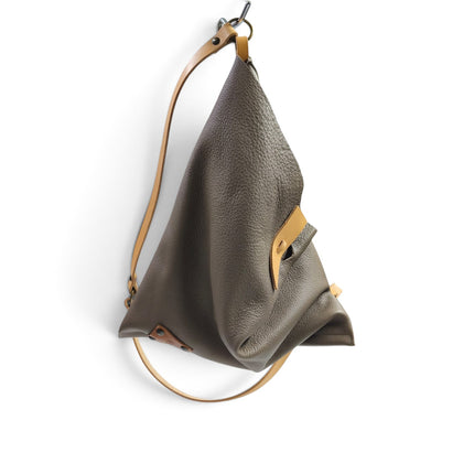 Borsa Sacca a Tracolla in Pelle Fango | Spatarella SPOKE LEATHER FANGO Spatarella 