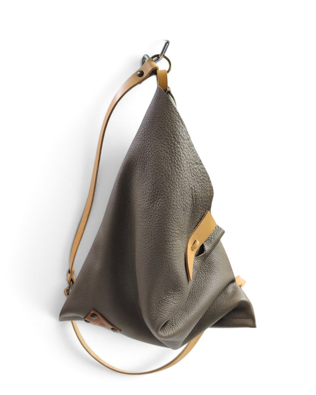 Borsa Sacca a Tracolla in Pelle Fango | Spatarella SPOKE LEATHER FANGO Spatarella 