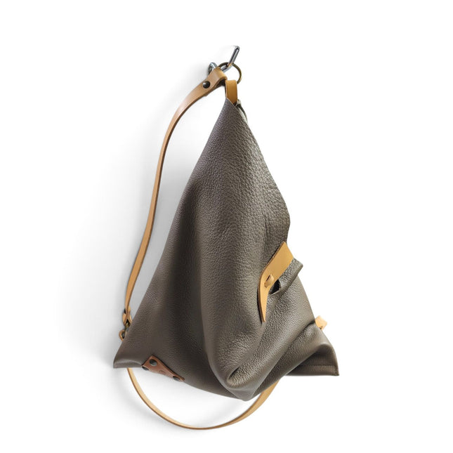 Borsa Sacca a Tracolla in Pelle Fango | Spatarella SPOKE LEATHER FANGO Spatarella 