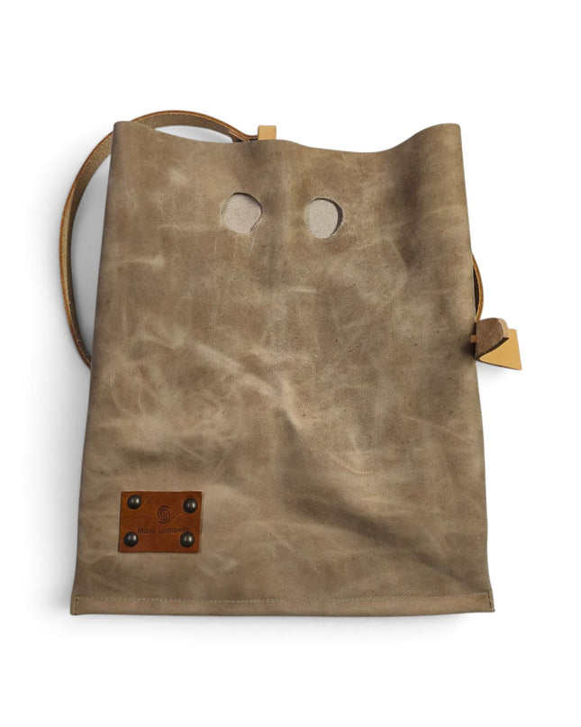 Borsa Sacca a Tracolla in Pelle Olied Naturale | Spatarella SPOKE LEATHER OILED Spatarella 