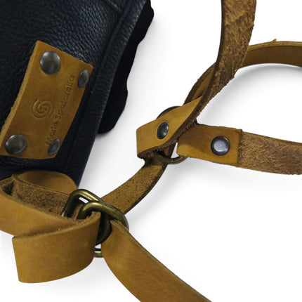 Borsa Sacca a Tracolla in Pelle Nera | Spatarella SPOKE RUGA BLACK Spatarella 