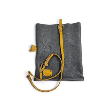 Borsa Sacca a Tracolla in Pelle Nera | Spatarella SPOKE RUGA BLACK Spatarella 