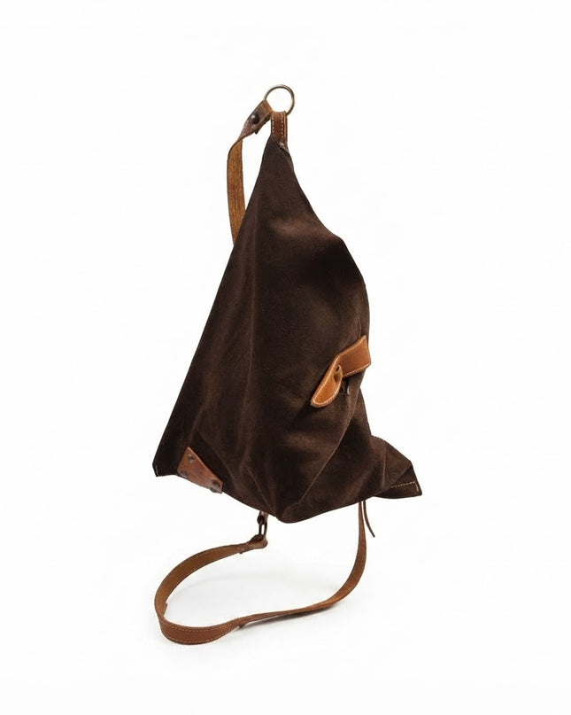 Spatarella Borsa Sacca a Tracolla in Camoscio Testa di Moro SPOKE SUEDE DK BROWN Spatarella 