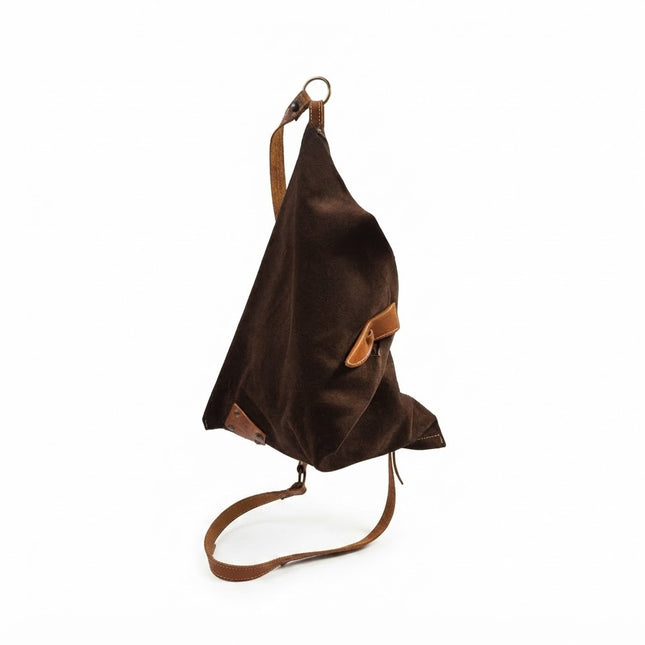 Spatarella Borsa Sacca a Tracolla in Camoscio Testa di Moro SPOKE SUEDE DK BROWN Spatarella 