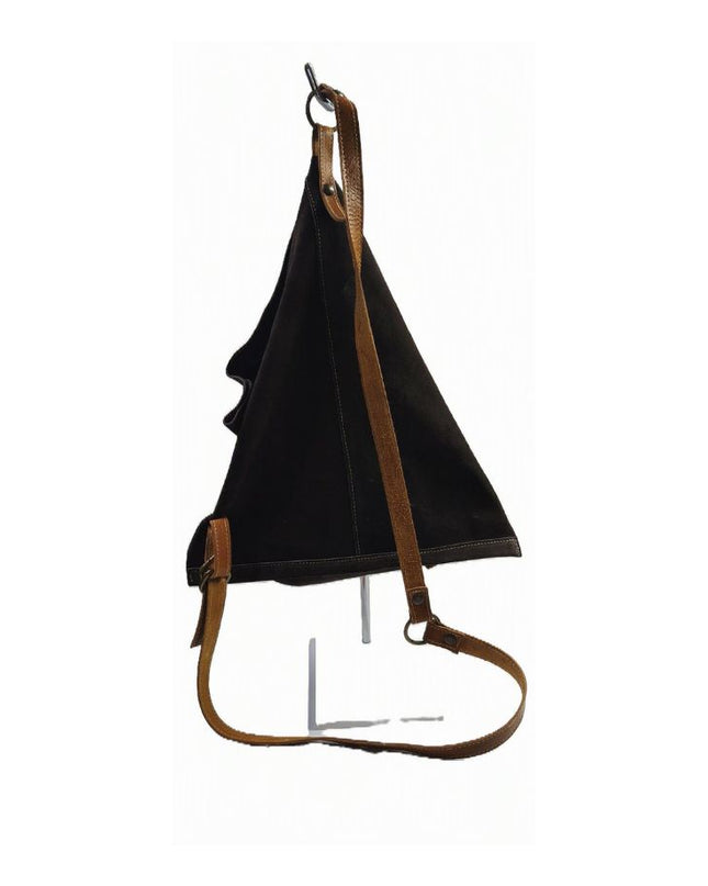 Spatarella Borsa Sacca a Tracolla in Camoscio Testa di Moro SPOKE SUEDE DK BROWN Spatarella 