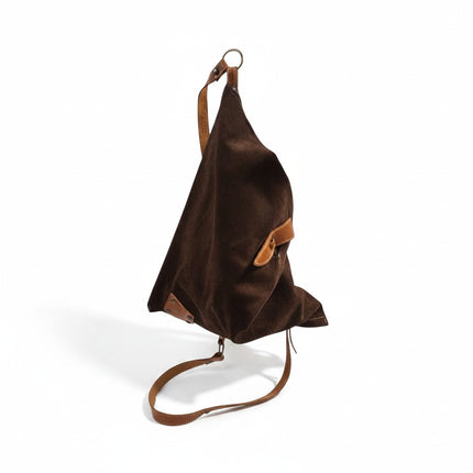 Spatarella Borsa Sacca a Tracolla in Camoscio Testa di Moro SPOKE SUEDE DK BROWN Spatarella 
