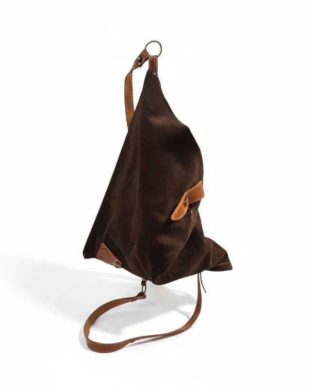 Spatarella Borsa Sacca a Tracolla in Camoscio Testa di Moro SPOKE SUEDE DK BROWN Spatarella 