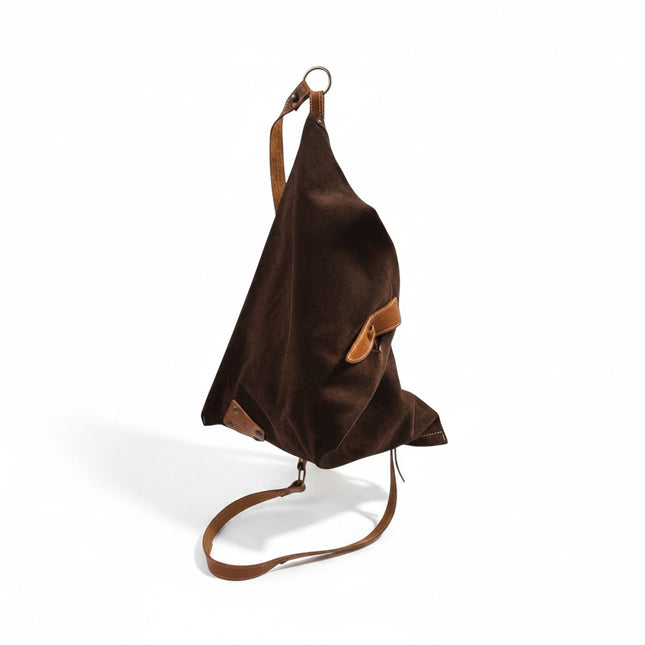 Spatarella Borsa Sacca a Tracolla in Camoscio Testa di Moro SPOKE SUEDE DK BROWN Spatarella 