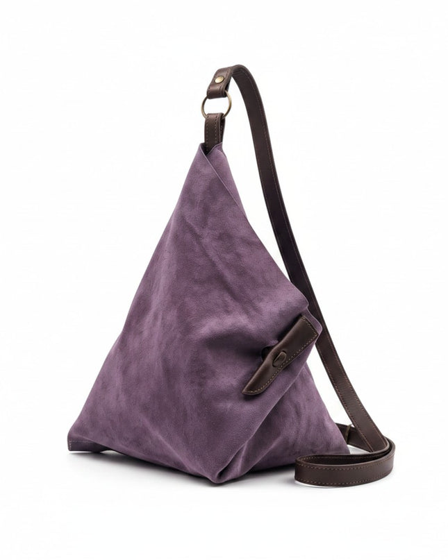 Spatarella Borsa Sacca a Tracolla in Camoscio Purple Viola SPOKE SUEDE PURPLE Spatarella 
