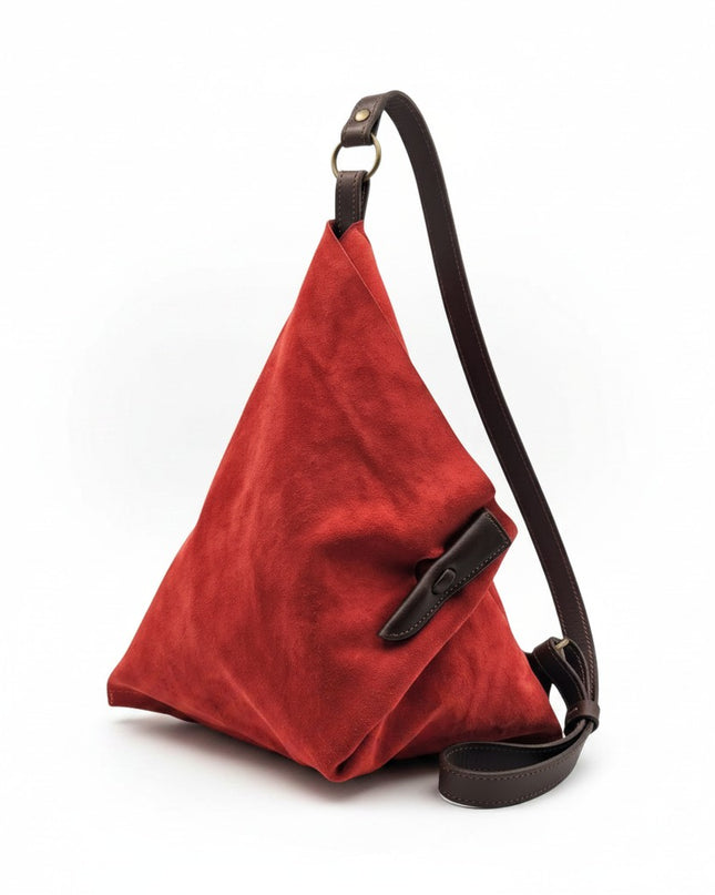 Spatarella Borsa Sacca a Tracolla in Camoscio Rosso SPOKE SUEDE RED Spatarella 