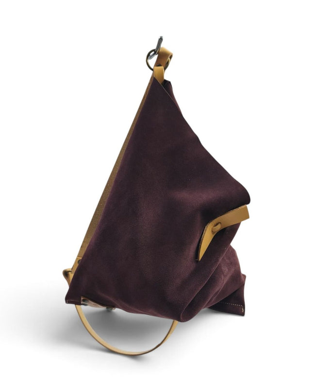 Borsa Sacca a Tracolla in Camoscio Vinaccia | Spatarella SPOKE SUEDE VINACCIA Spatarella 