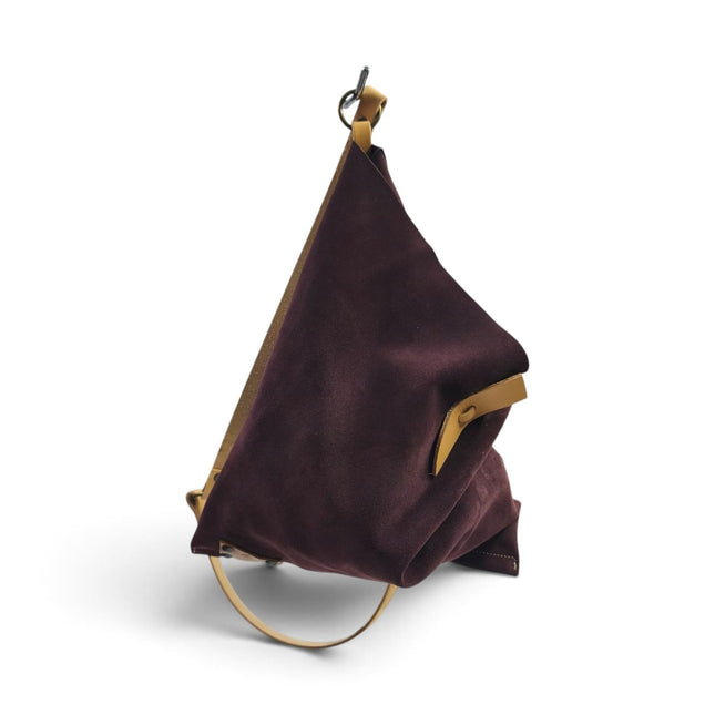 Borsa Sacca a Tracolla in Camoscio Vinaccia | Spatarella SPOKE SUEDE VINACCIA Spatarella 