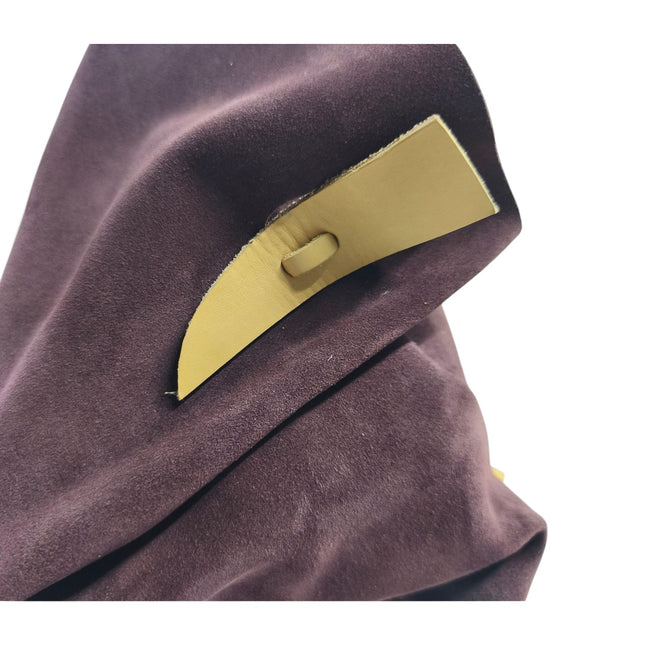 Borsa Sacca a Tracolla in Camoscio Vinaccia | Spatarella SPOKE SUEDE VINACCIA Spatarella 