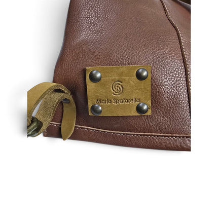 Spatarella Borsa Sacca con Tracolla in Pelle Cuoio | Mario Spatarella SPOKE TAN 2 Spatarella 
