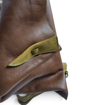 Spatarella Borsa Sacca con Tracolla in Pelle Cuoio | Mario Spatarella SPOKE TAN 2 Spatarella 