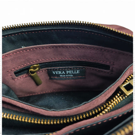 Borsetta tre Tasche Donna in Camoscio Bordo | Spatarella UTILITY BORDO Spatarella 