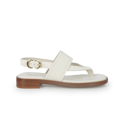 Frau Sandali Infradito Basso Donna in Pelle Bianca