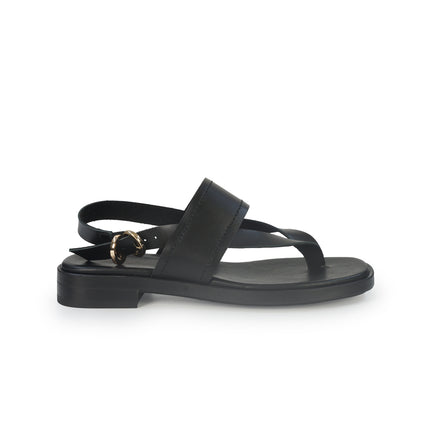 Frau Sandali Infradito Basso Donna in Pelle Nero