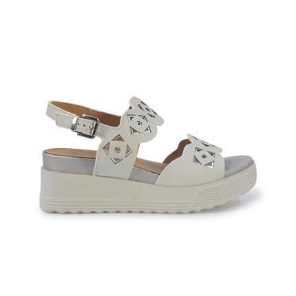 Stonefly Sandali Donna con Zeppa e Cinturino Bianco