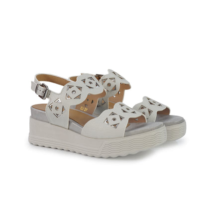 Stonefly Sandali Donna con Zeppa e Cinturino Bianco