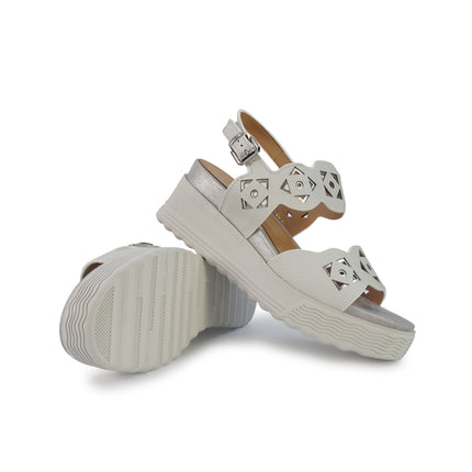 Stonefly Sandali Donna con Zeppa e Cinturino Bianco