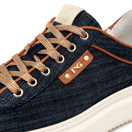 NeroGiardini Sneakers Donna in Pelle e Tessuto Blu