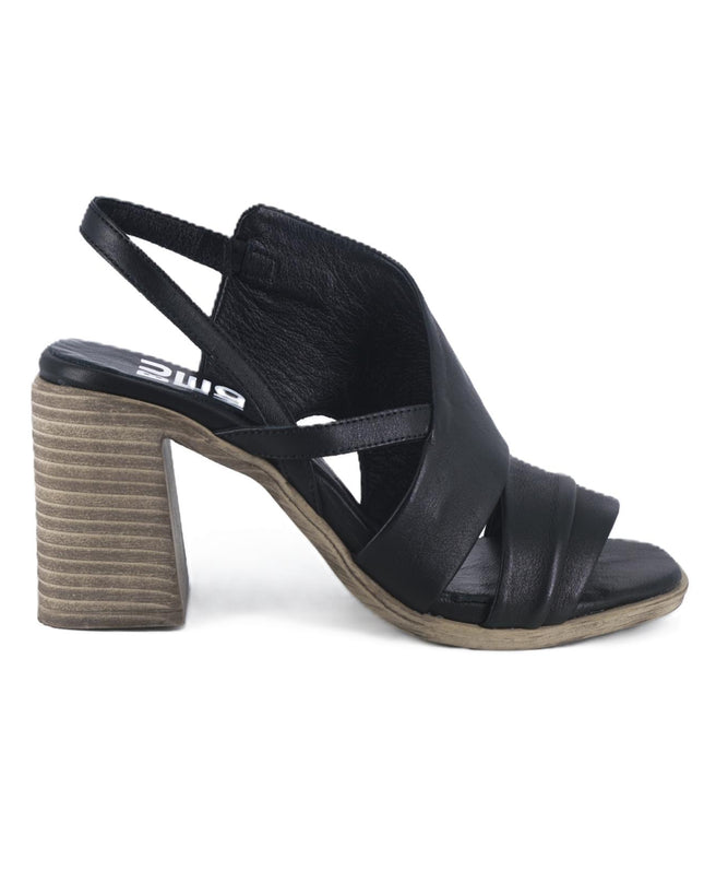 Sandali Donna con Tacco in Pelle Nera Y3705 NERO Bueno 
